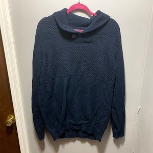 British Khaki size XL navy blue cowl neck sweater